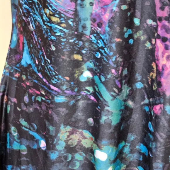 Lily By Firmiana Womens M Abstract Print Short Sleeve Tunic Top Polyester - Picture 6 of 10